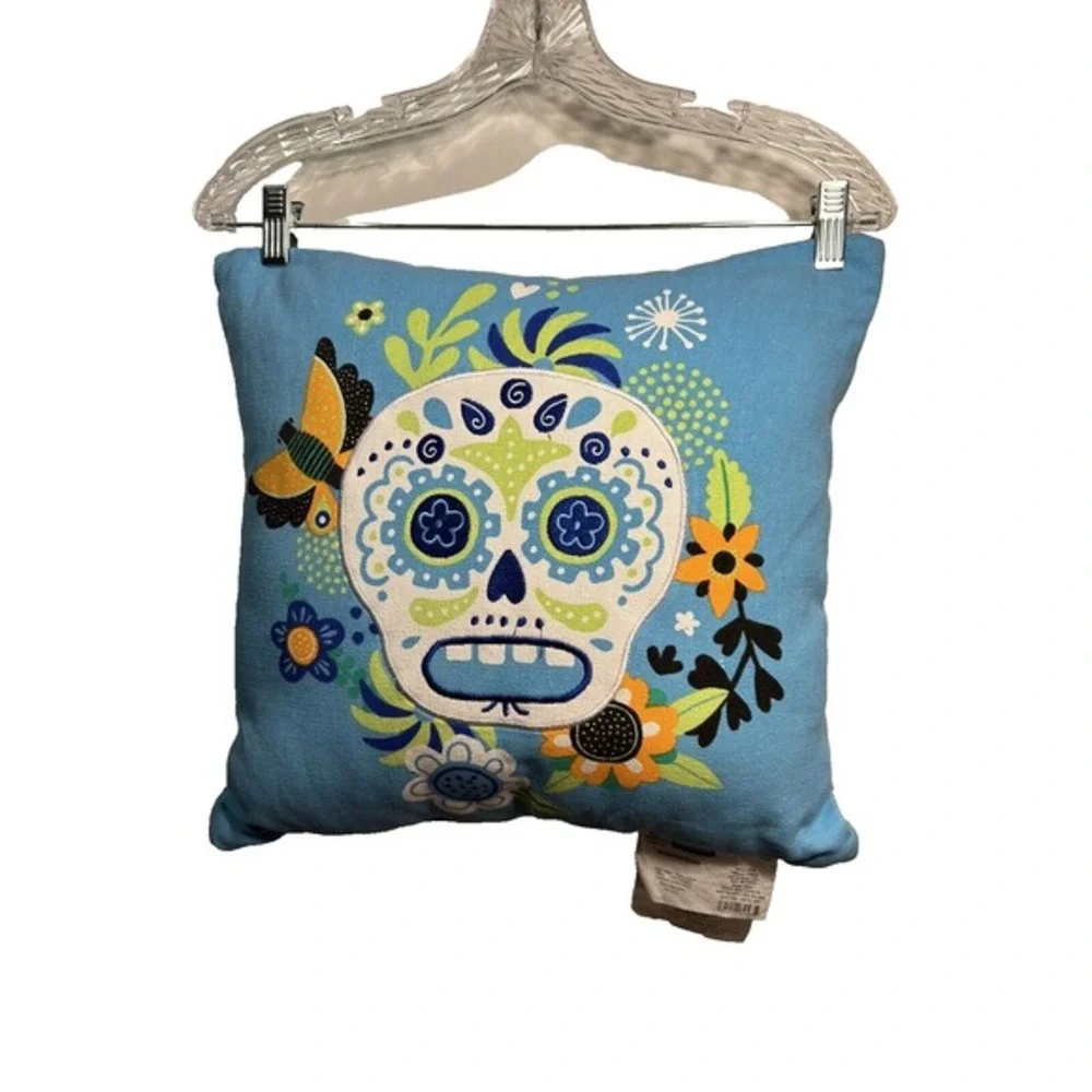 sugar skull throw pillow 16x16‎ inch NEW